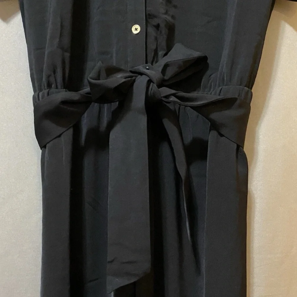 NWT Michael Kors Black Jumpsuit belted button front cuffed short sleeve XL $155